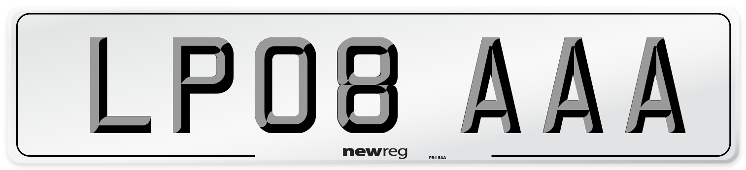 LP08 AAA Number Plate from New Reg